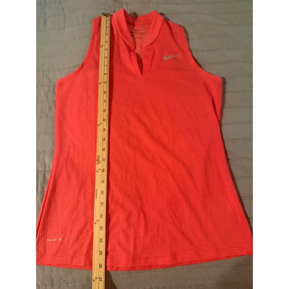 Nike AeroReact Womens Sleeveless Golf Polo Tank Pink Racerback Blade Collar M